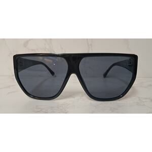 NEW Guess Smoke Browline Women's Black Shield Sunglasses